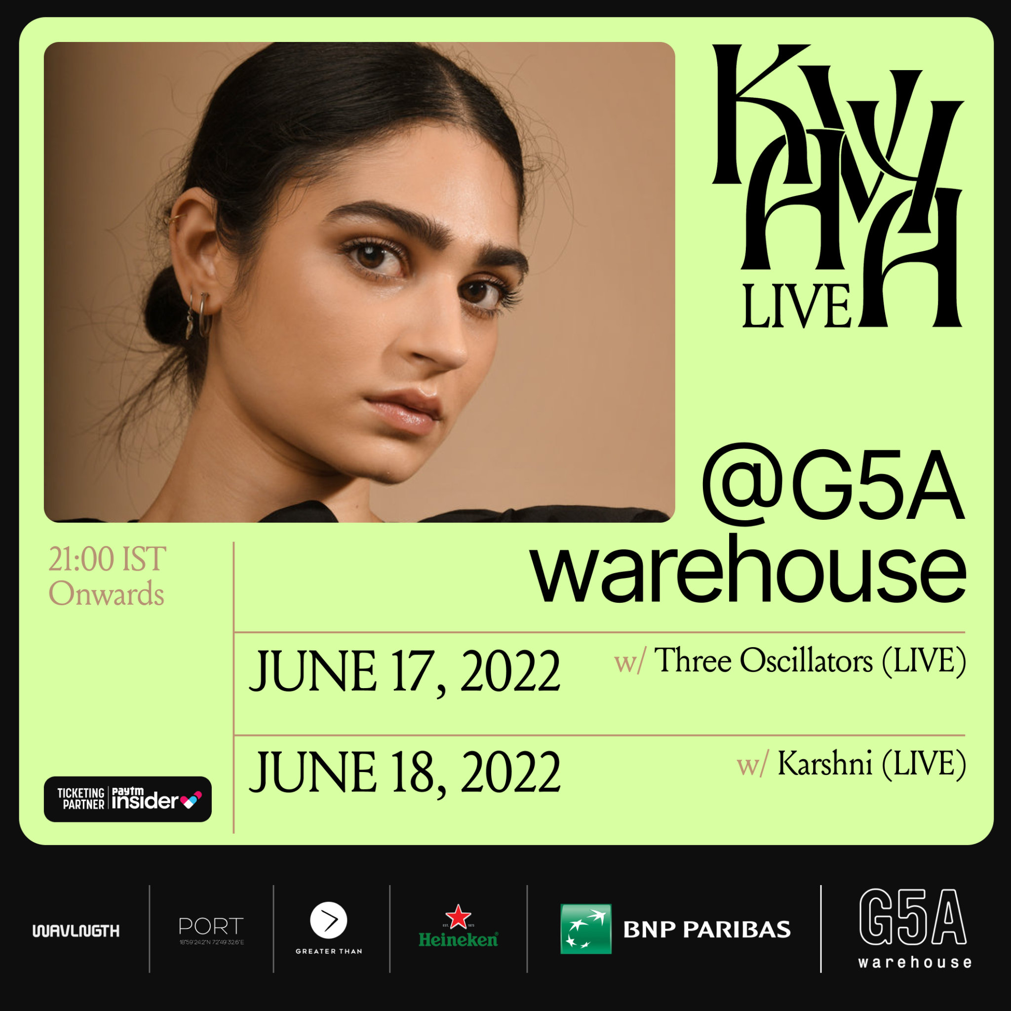 KAVYA LIVE @ the G5A warehouse