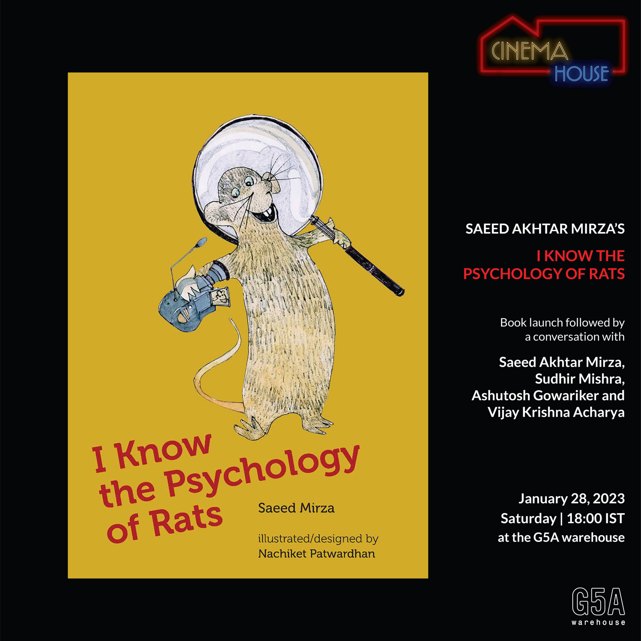 Book Launch of Saeed Akhtar Mirza’s new book I KNOW THE PSYCHOLOGY OF RATS Reading